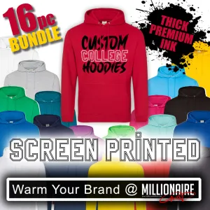 16pc Bundle - Screen Printed College Hoodies