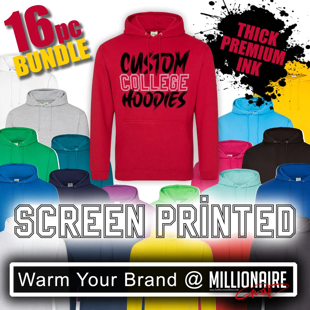 16pc Bundle - Screen Printed College Hoodies