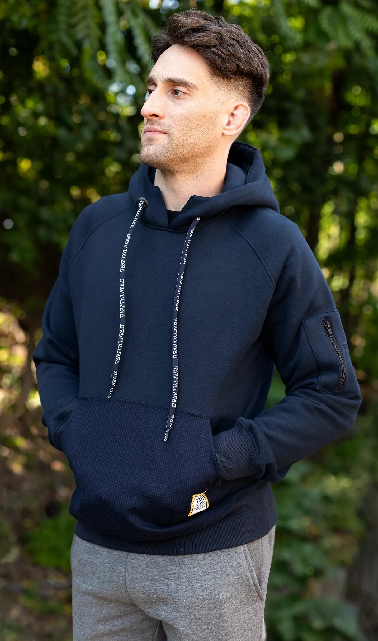 93brand Hybrid Hoodie (Pearl Weave Integrated) - Navy