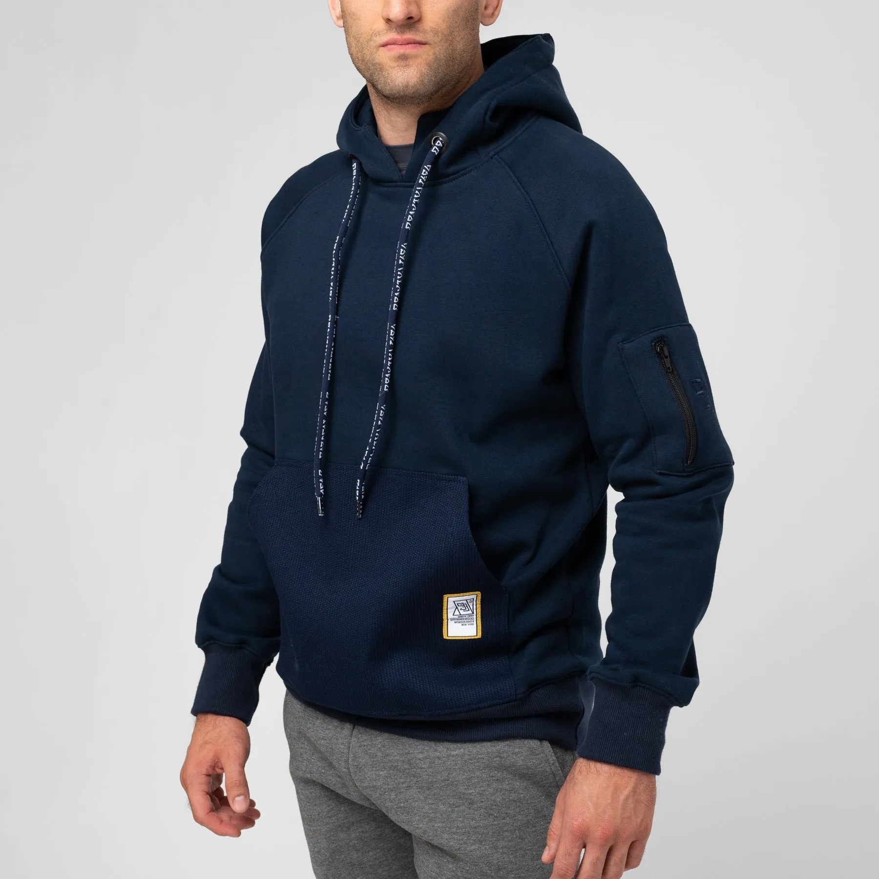 93brand Hybrid Hoodie (Pearl Weave Integrated) - Navy
