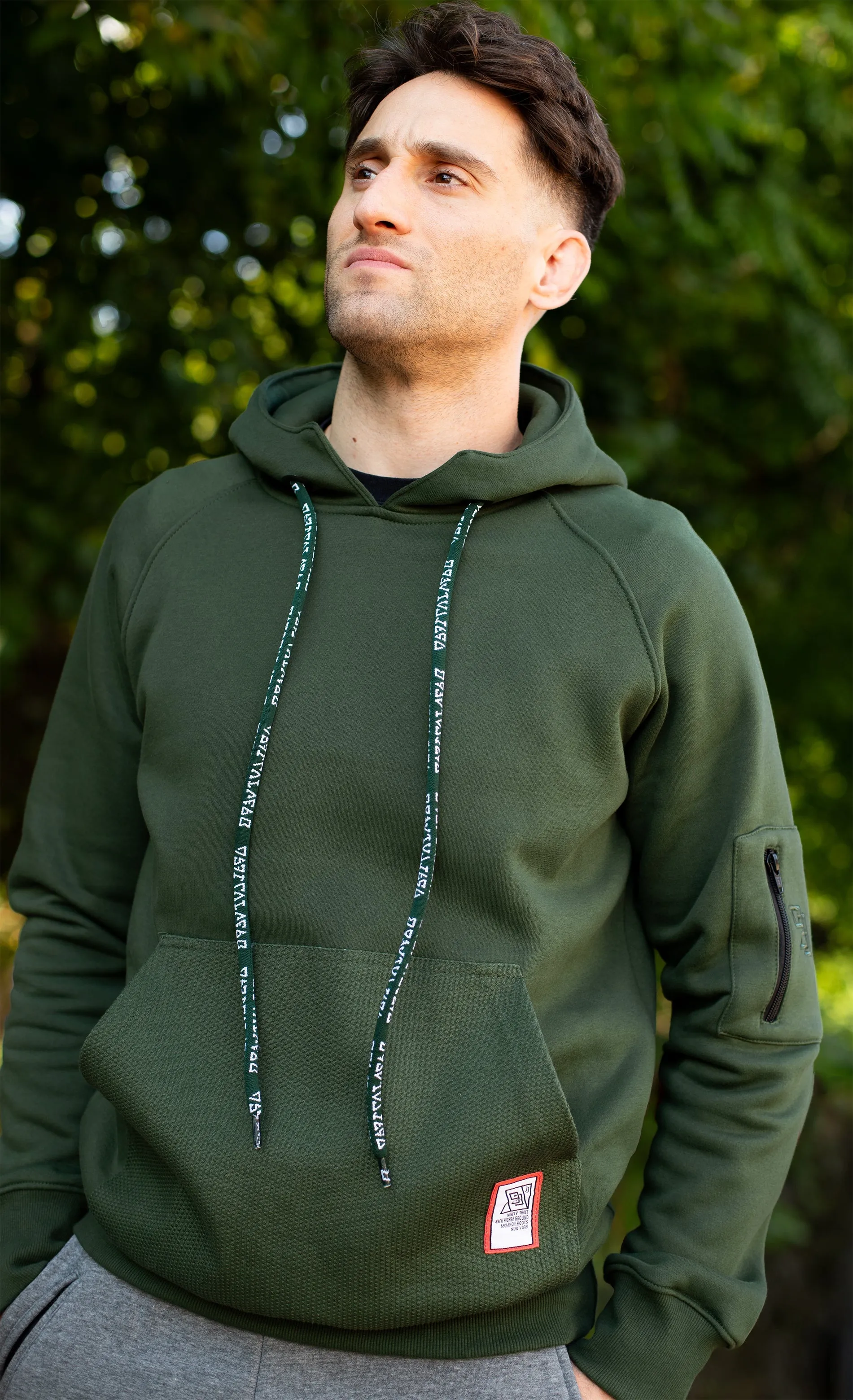 93brand Hybrid Hoodie (Pearl Weave Integrated) - Olive