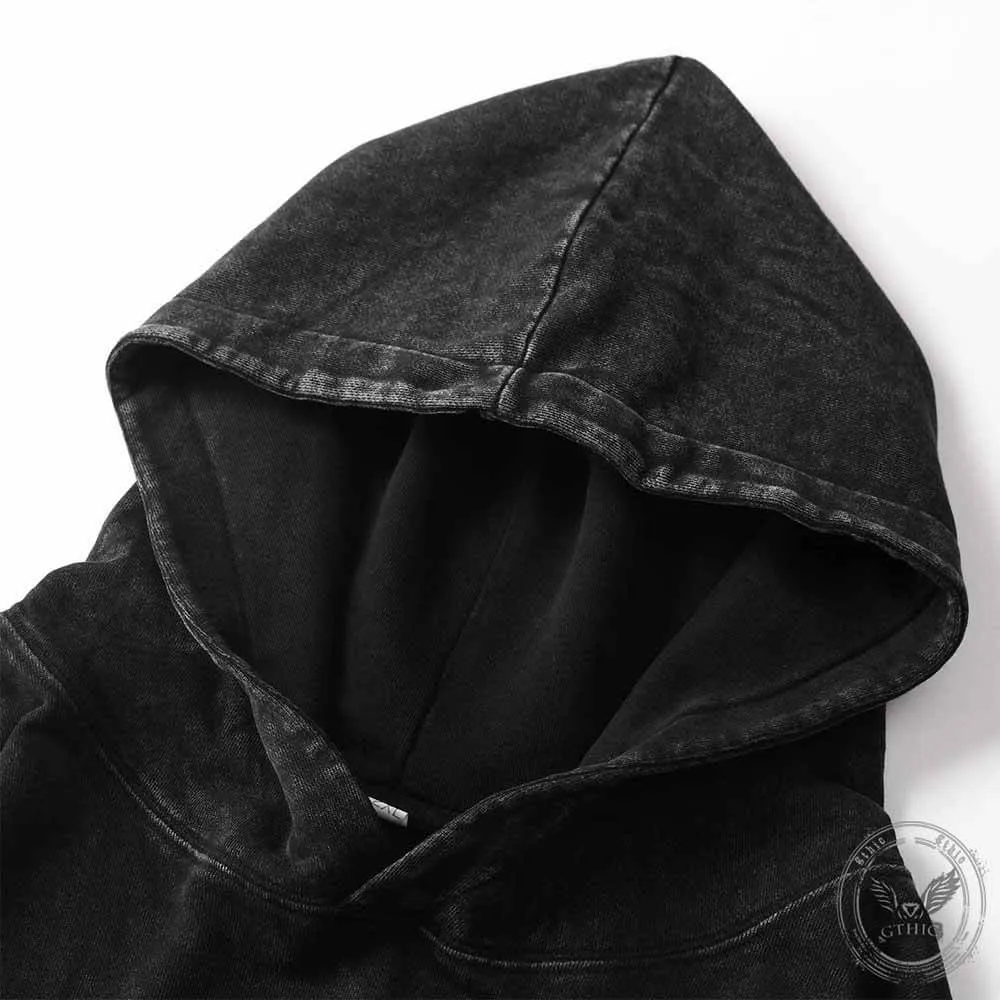 Autumn Pumpkin Cross Bow Vintage Washed Hoodie