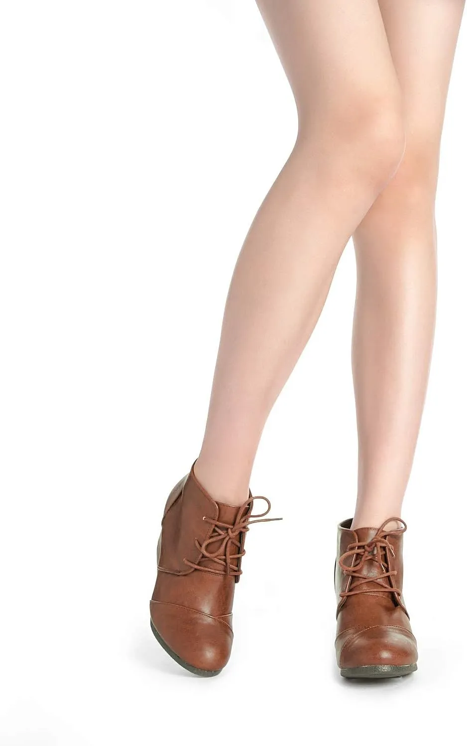 DREAM PAIRS Women's Wedge Boots Casual Fashion Lace Up Low Heel Ankle Booties Shoes