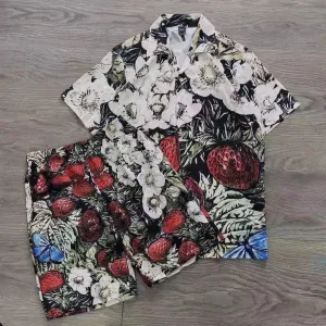 Hawaiian Vintage Casual Fashion Short Sleeve Shirt With Matching Short