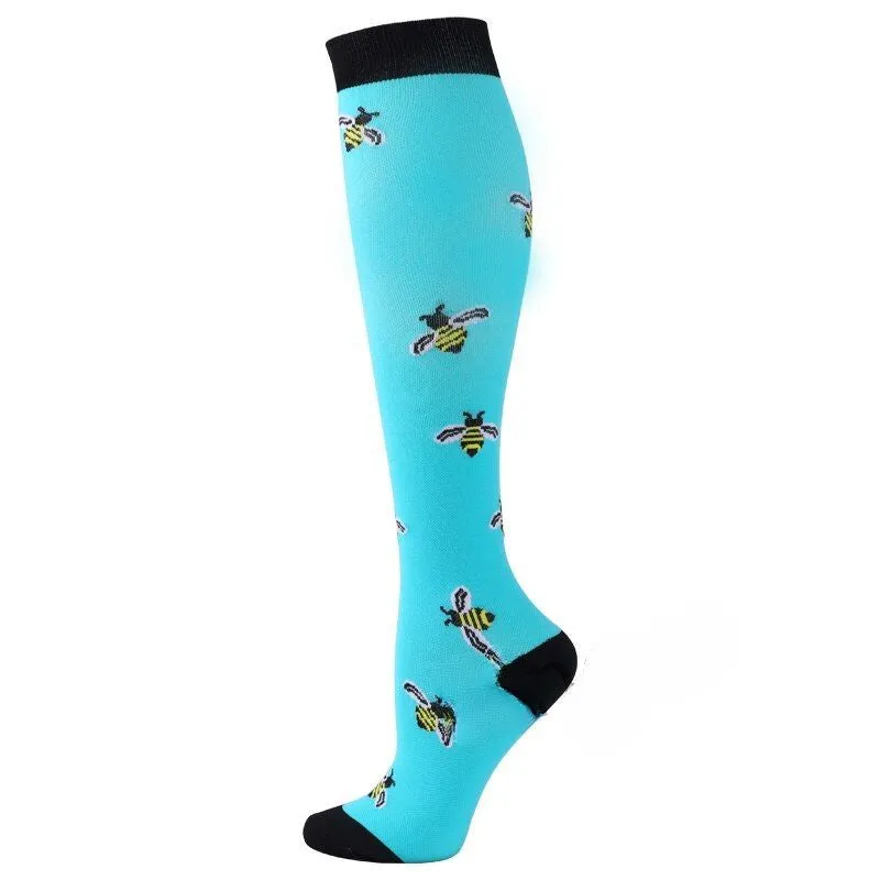 Honey Bee Print Compression Socks