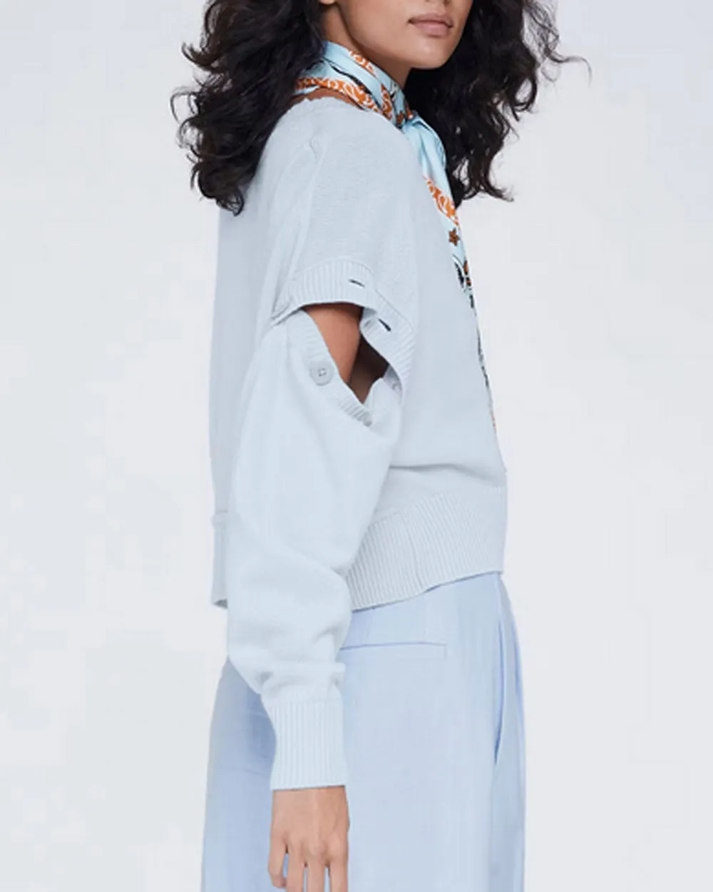 Light Blue Modern Statements Cardigan