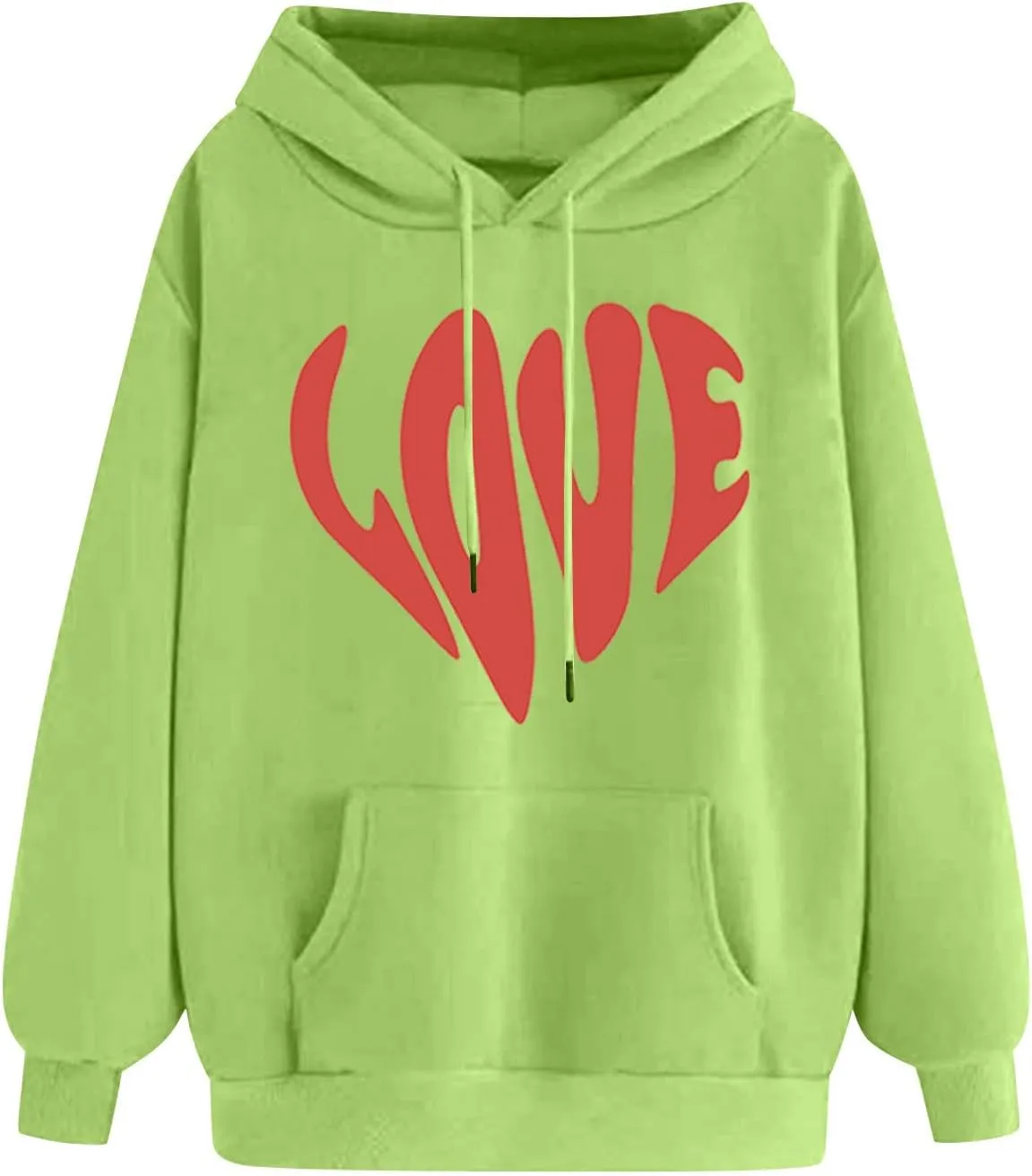 LOVE Cute Hoodies for Women 2024 Fashion Fall Winter Going Out Hooded Sweatshirts Casual Oversized Cozy Pullover Tops