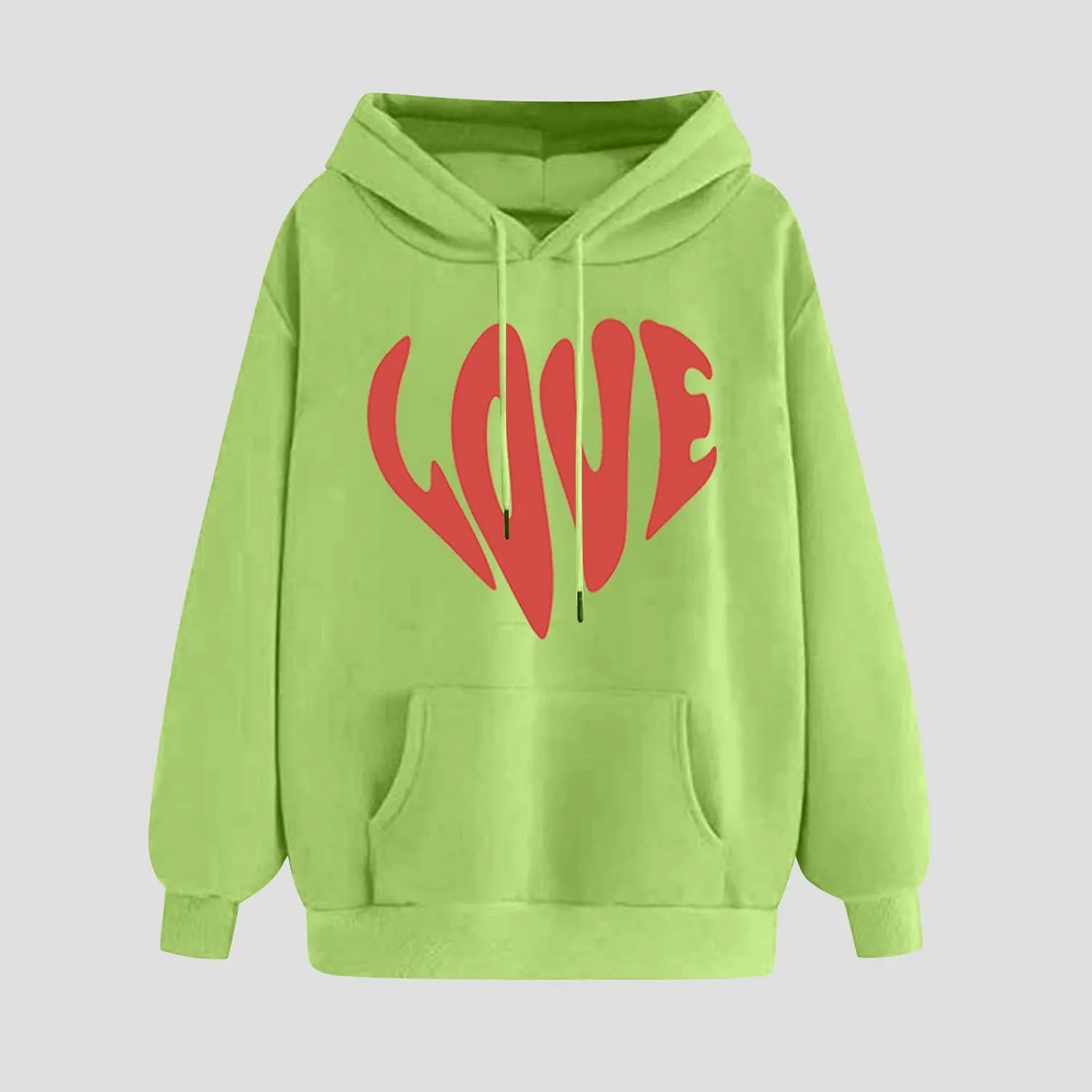 LOVE Cute Hoodies for Women 2024 Fashion Fall Winter Going Out Hooded Sweatshirts Casual Oversized Cozy Pullover Tops