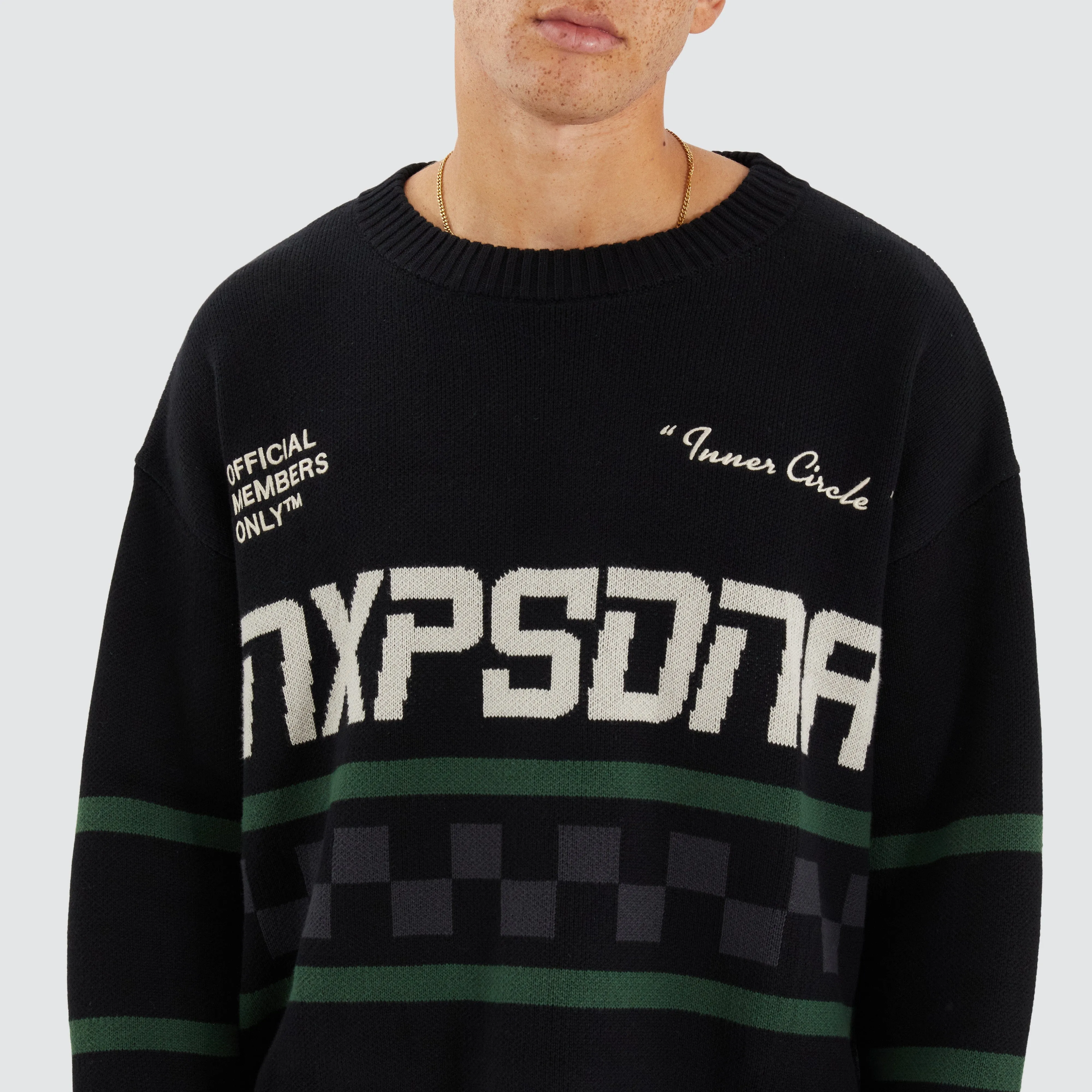 Median Relaxed Knit Jumper Jet Black