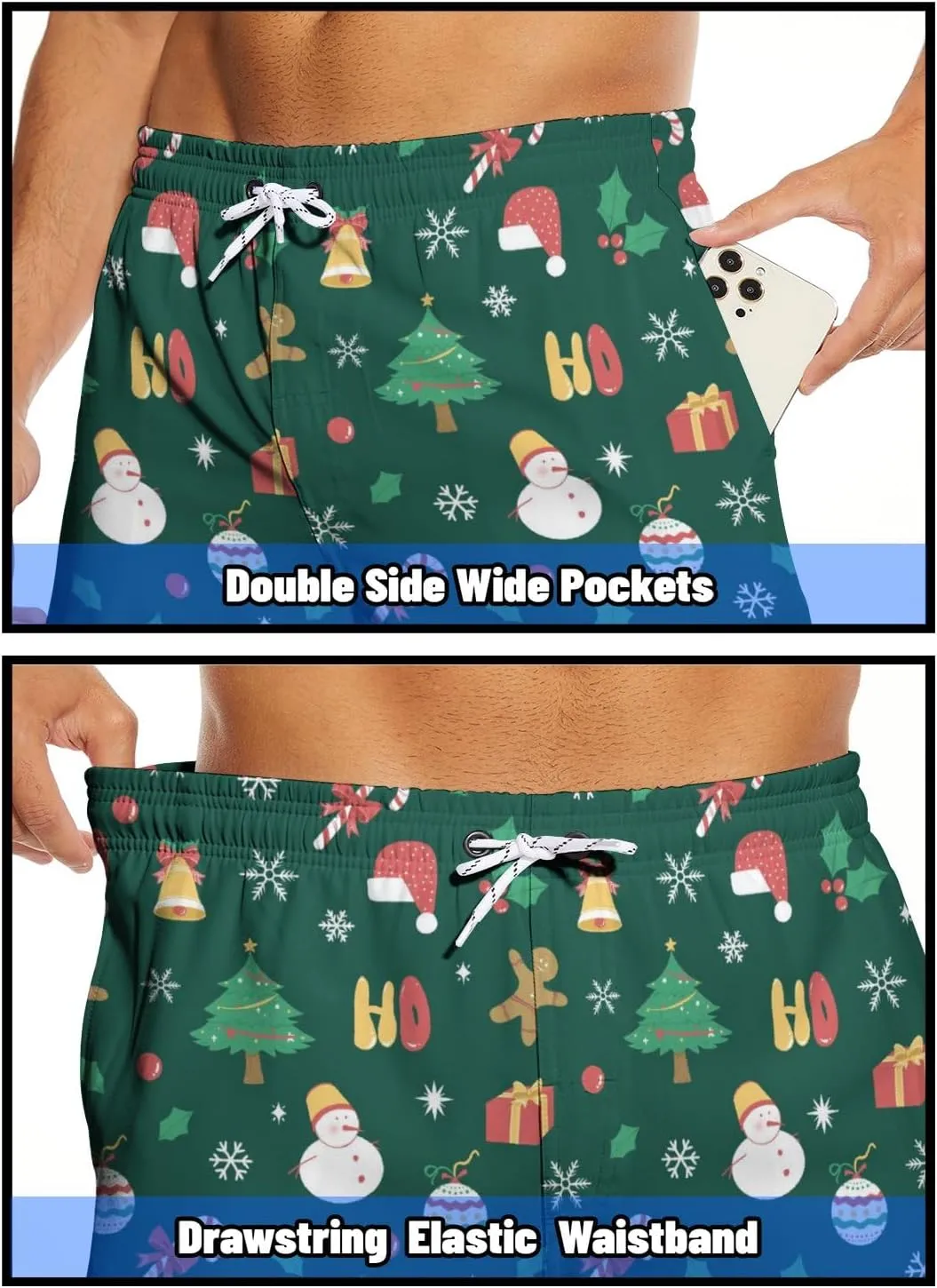 Men's Swim Trunks 7 Inch Inseam with Compression Liner Quick Dry Beach Shorts for Mens Board Shorts Swimwear