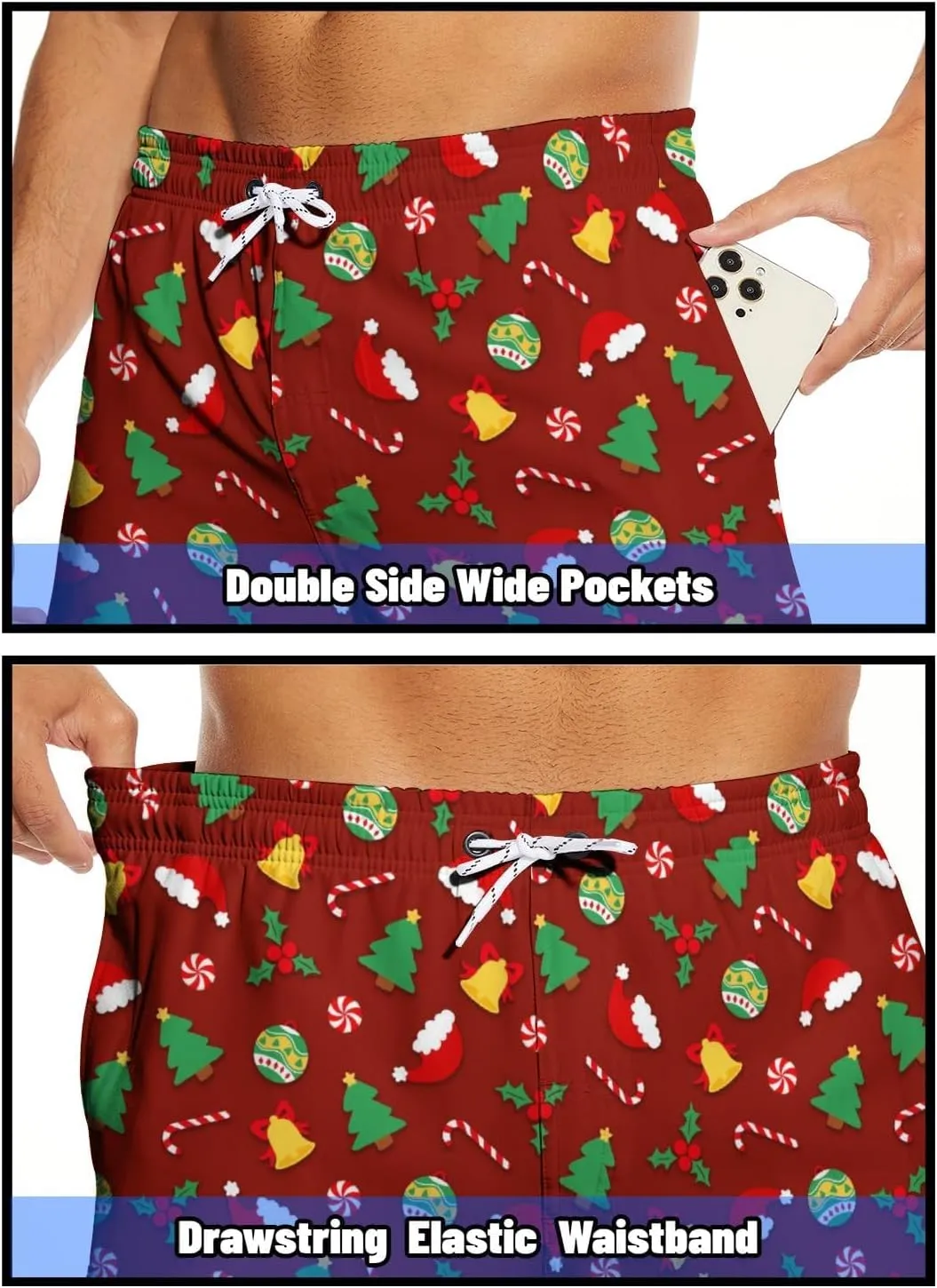 Men's Swim Trunks 7 Inch Inseam with Compression Liner Quick Dry Beach Shorts for Mens Board Shorts Swimwear