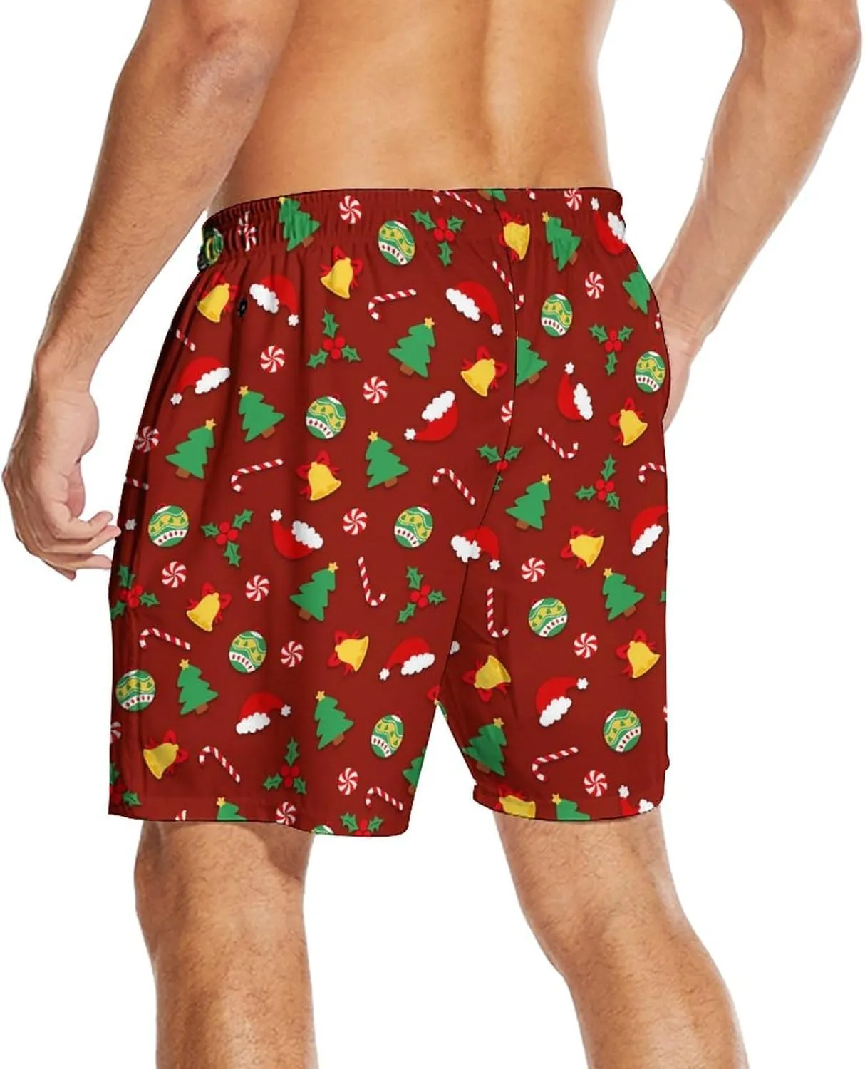 Men's Swim Trunks 7 Inch Inseam with Compression Liner Quick Dry Beach Shorts for Mens Board Shorts Swimwear