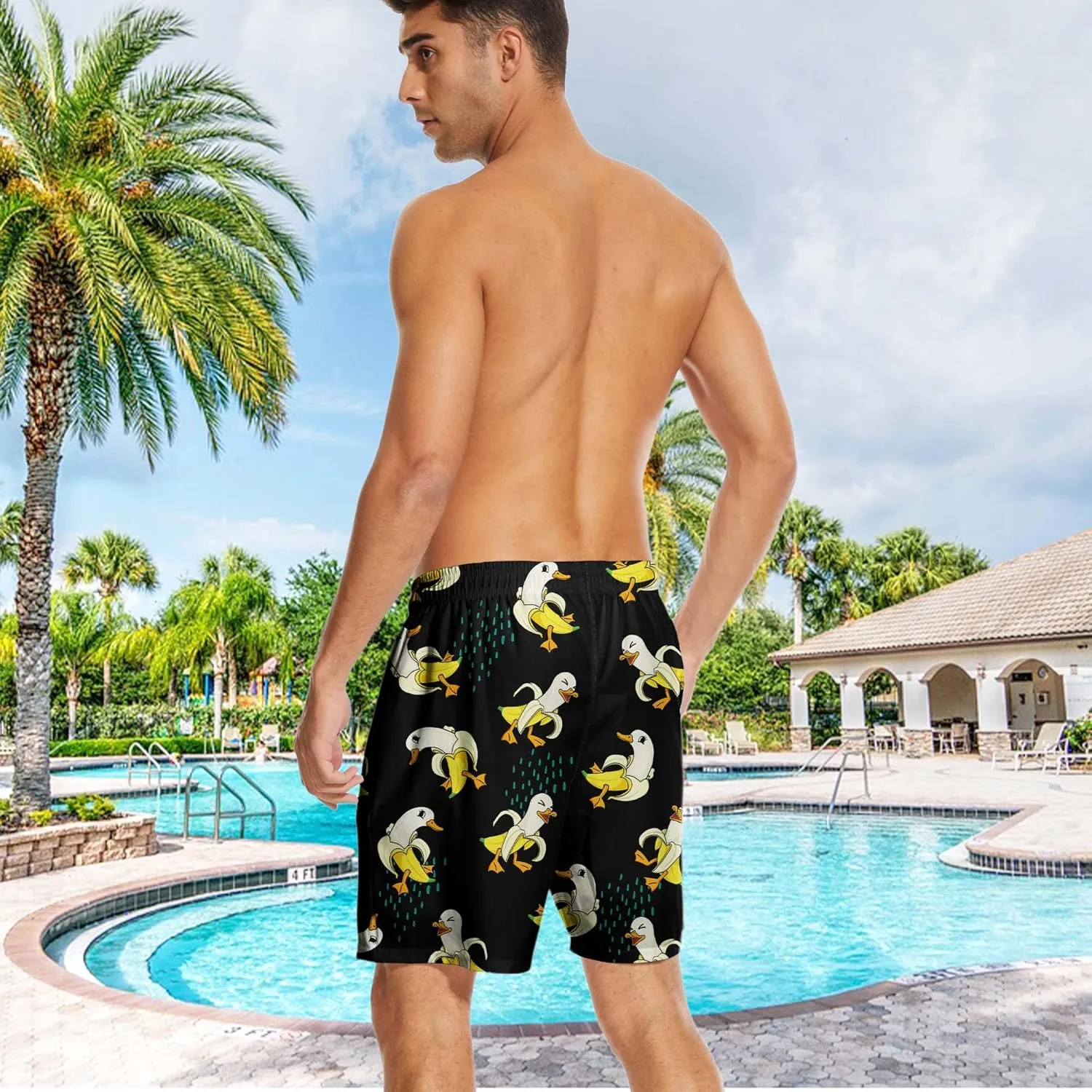 Men's Swim Trunks 7 Inch Inseam with Compression Liner Quick Dry Beach Shorts for Mens Board Shorts Swimwear