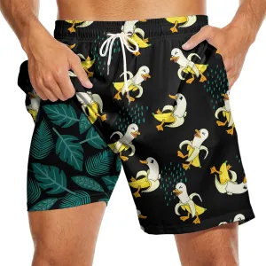 Men's Swim Trunks 7 Inch Inseam with Compression Liner Quick Dry Beach Shorts for Mens Board Shorts Swimwear