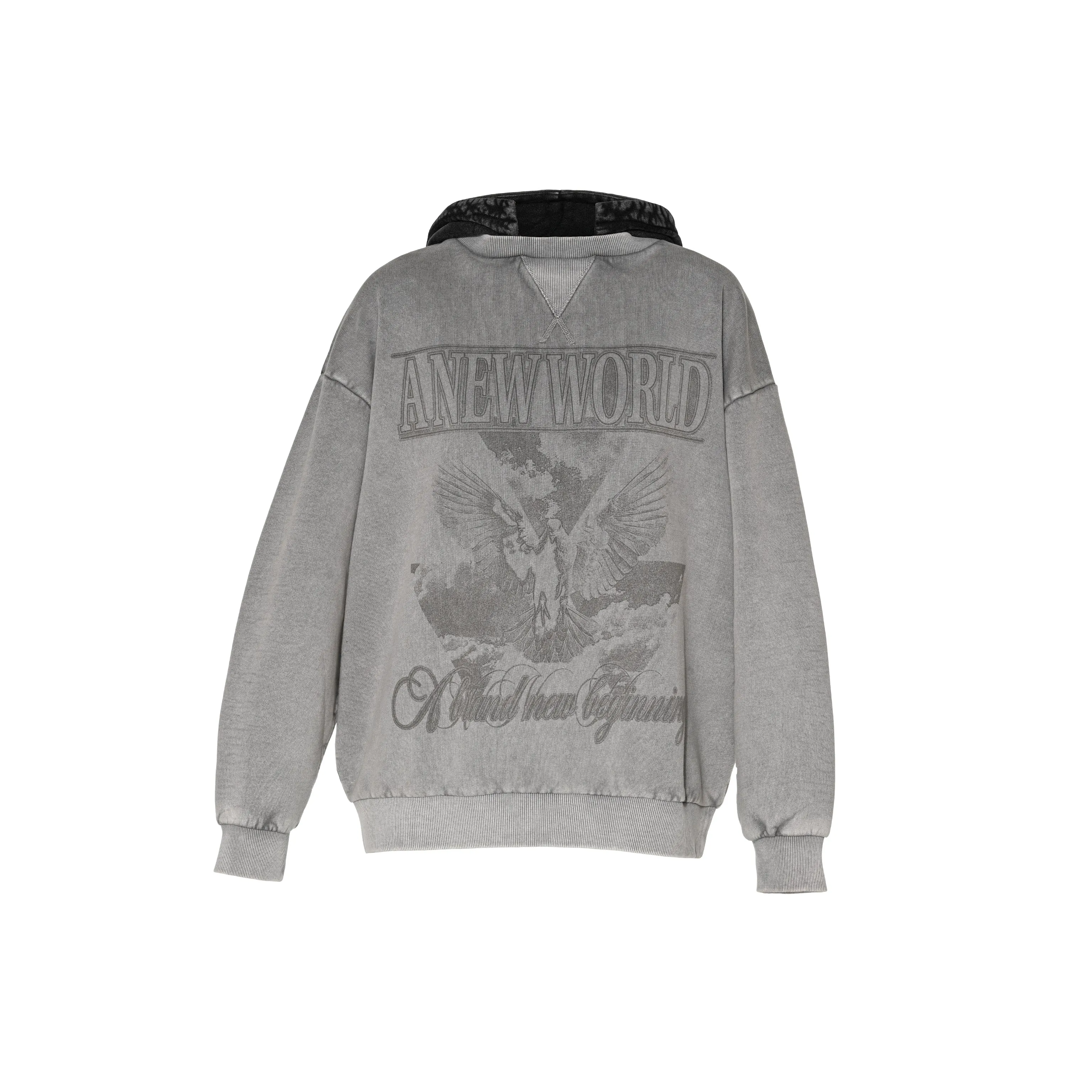 NEW WORLD HYBRID HOODIE- GREY