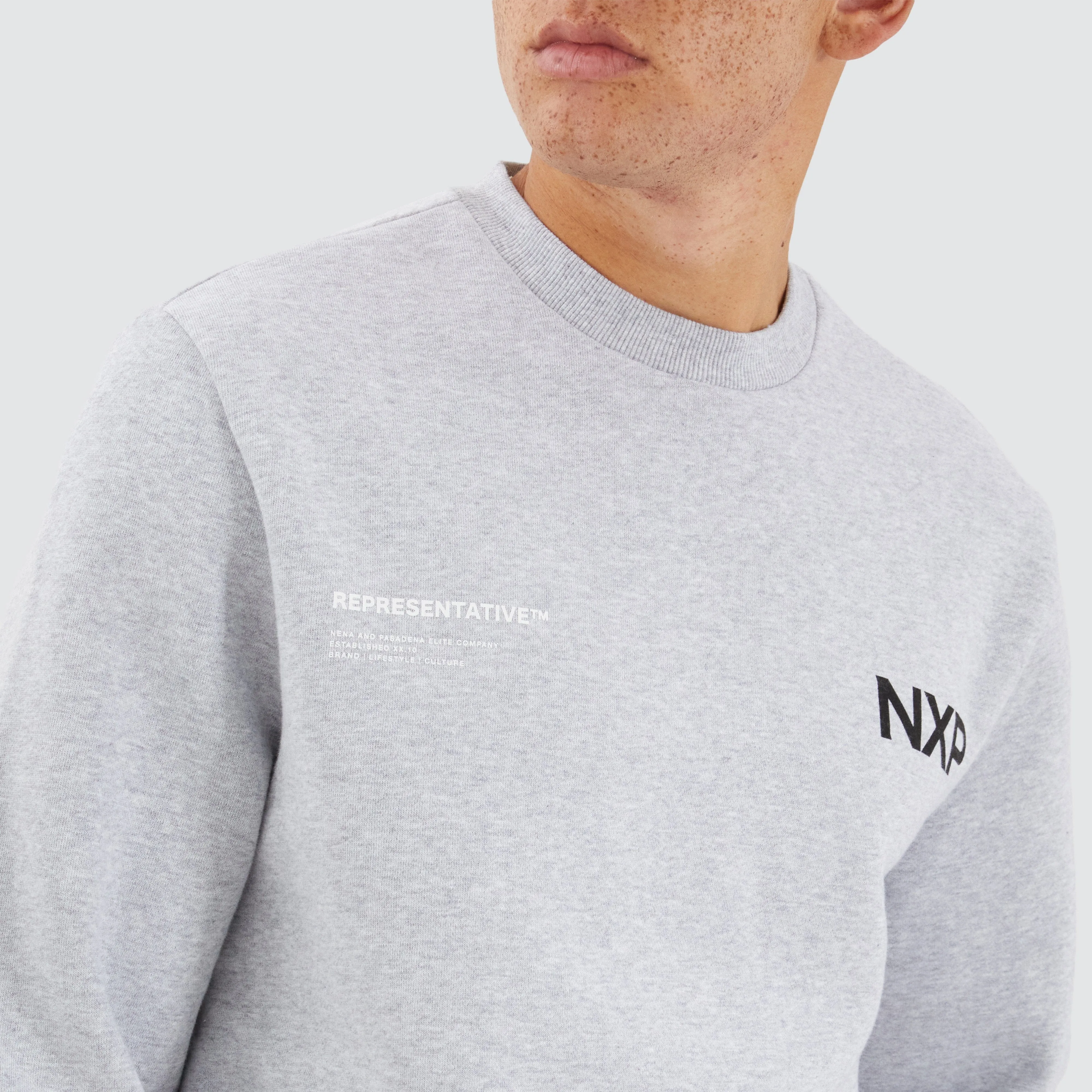 Phase Dual Curved Sweater Grey Marle