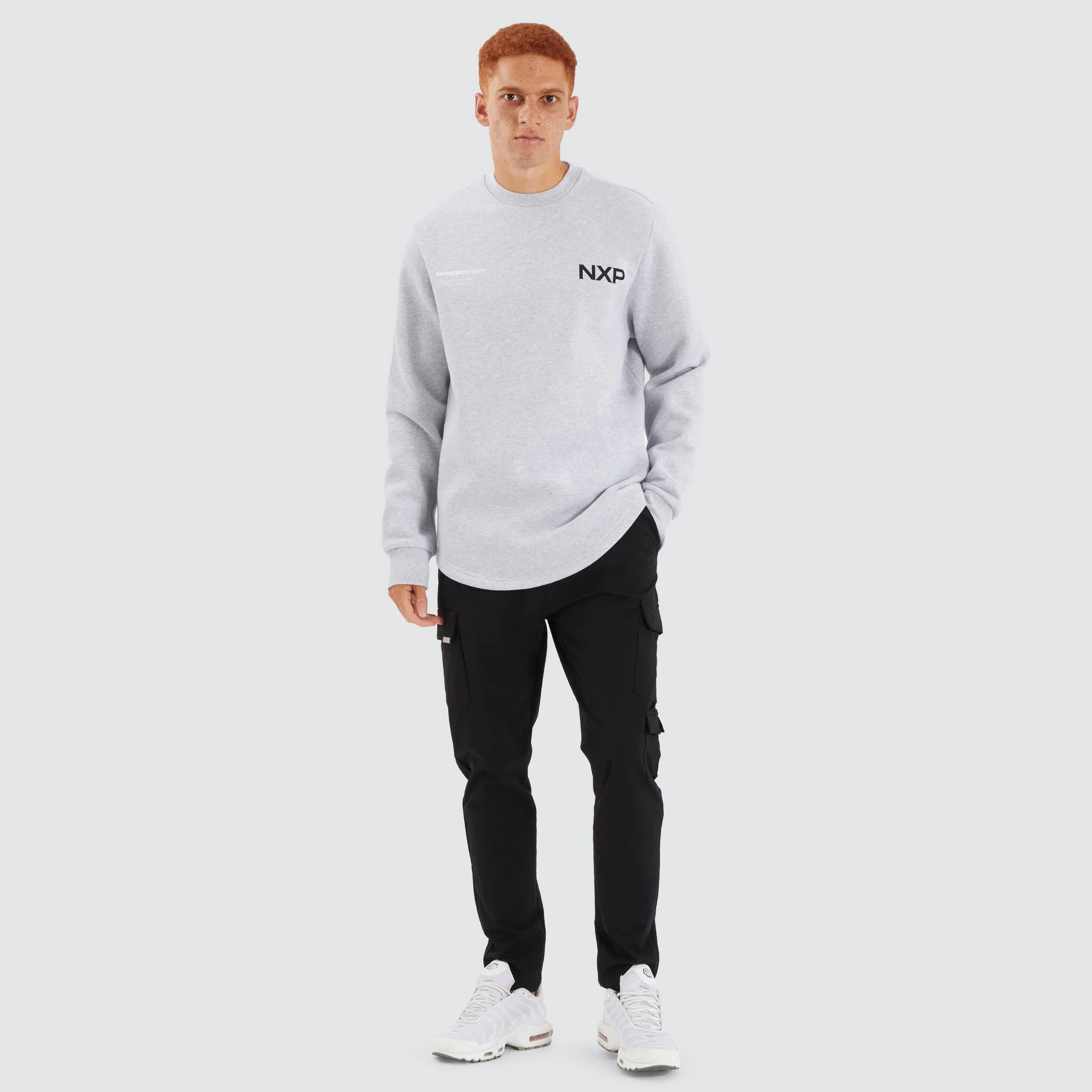 Phase Dual Curved Sweater Grey Marle