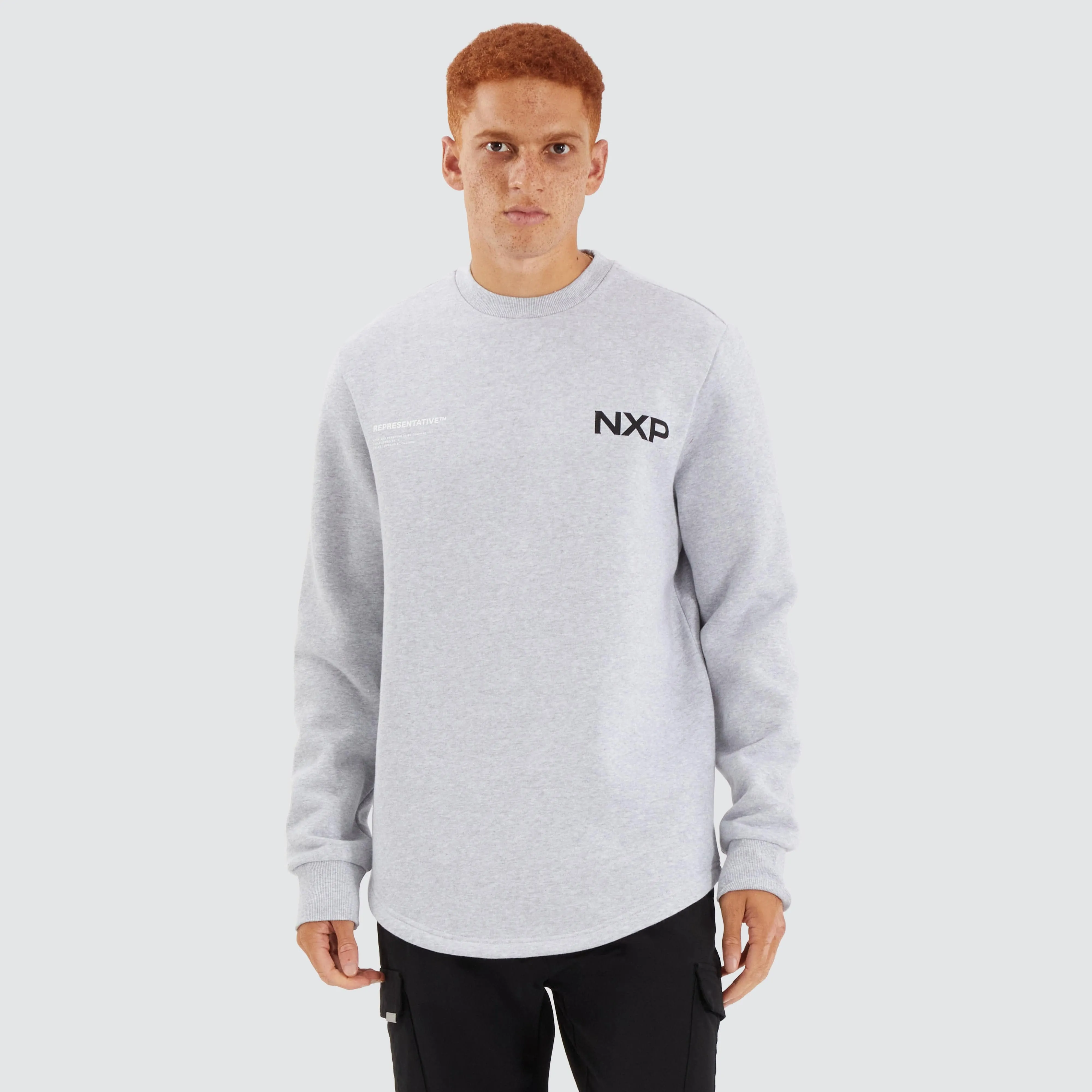 Phase Dual Curved Sweater Grey Marle