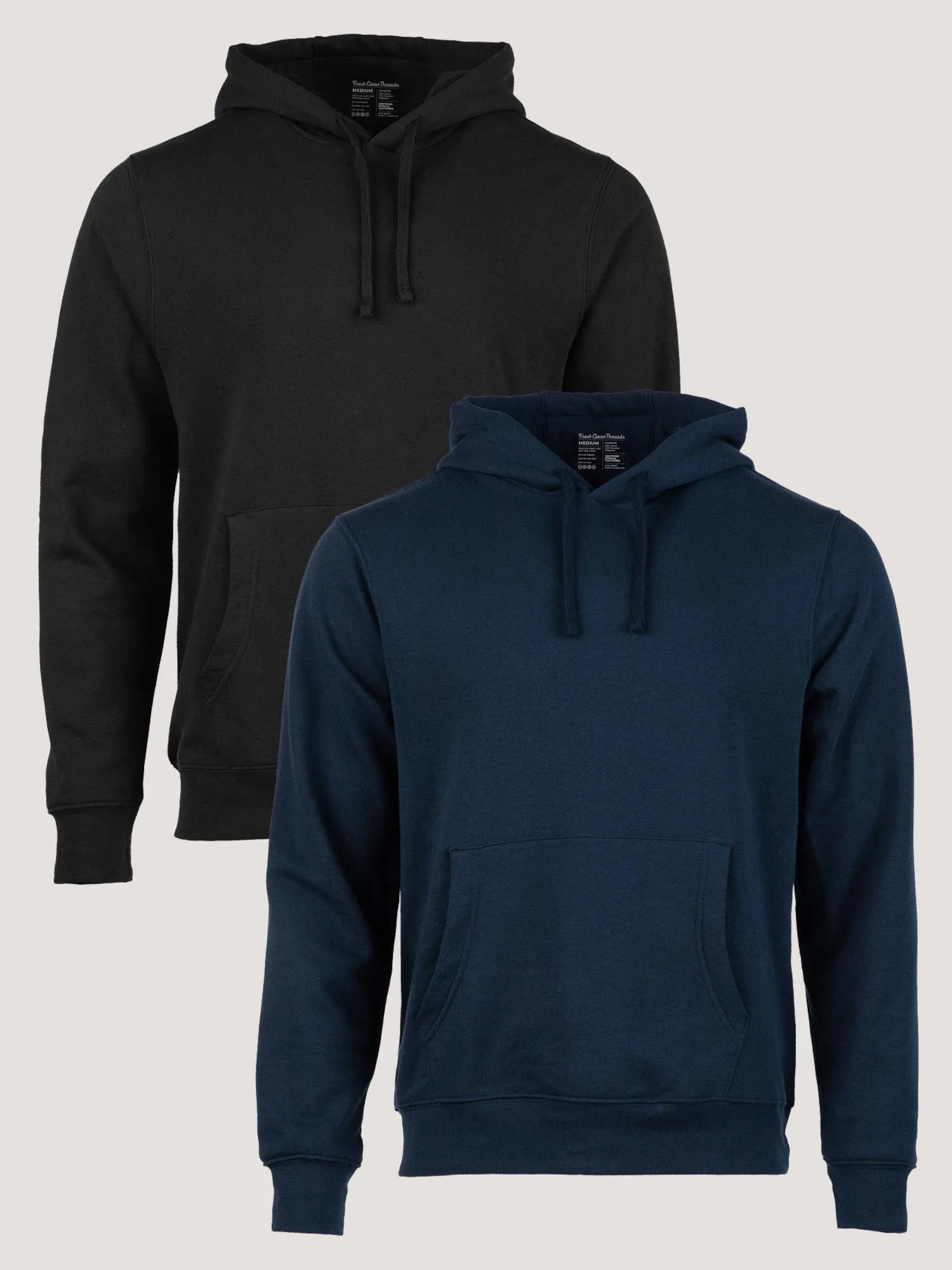 Pullover Hoodie Black   Dark Navy 2-Pack
