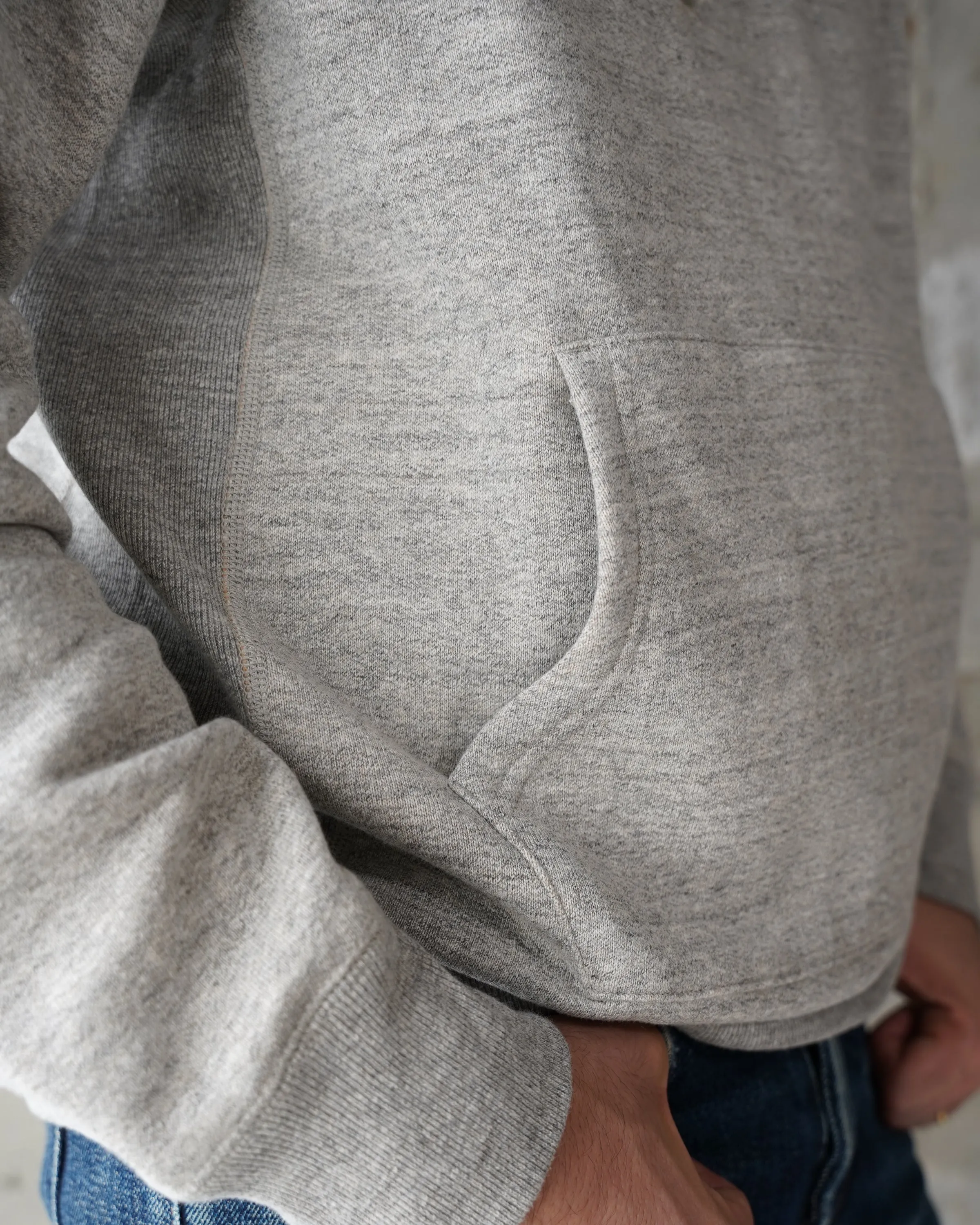Pullover Hoodie - Fleeced Foxfibre - Heather Grey