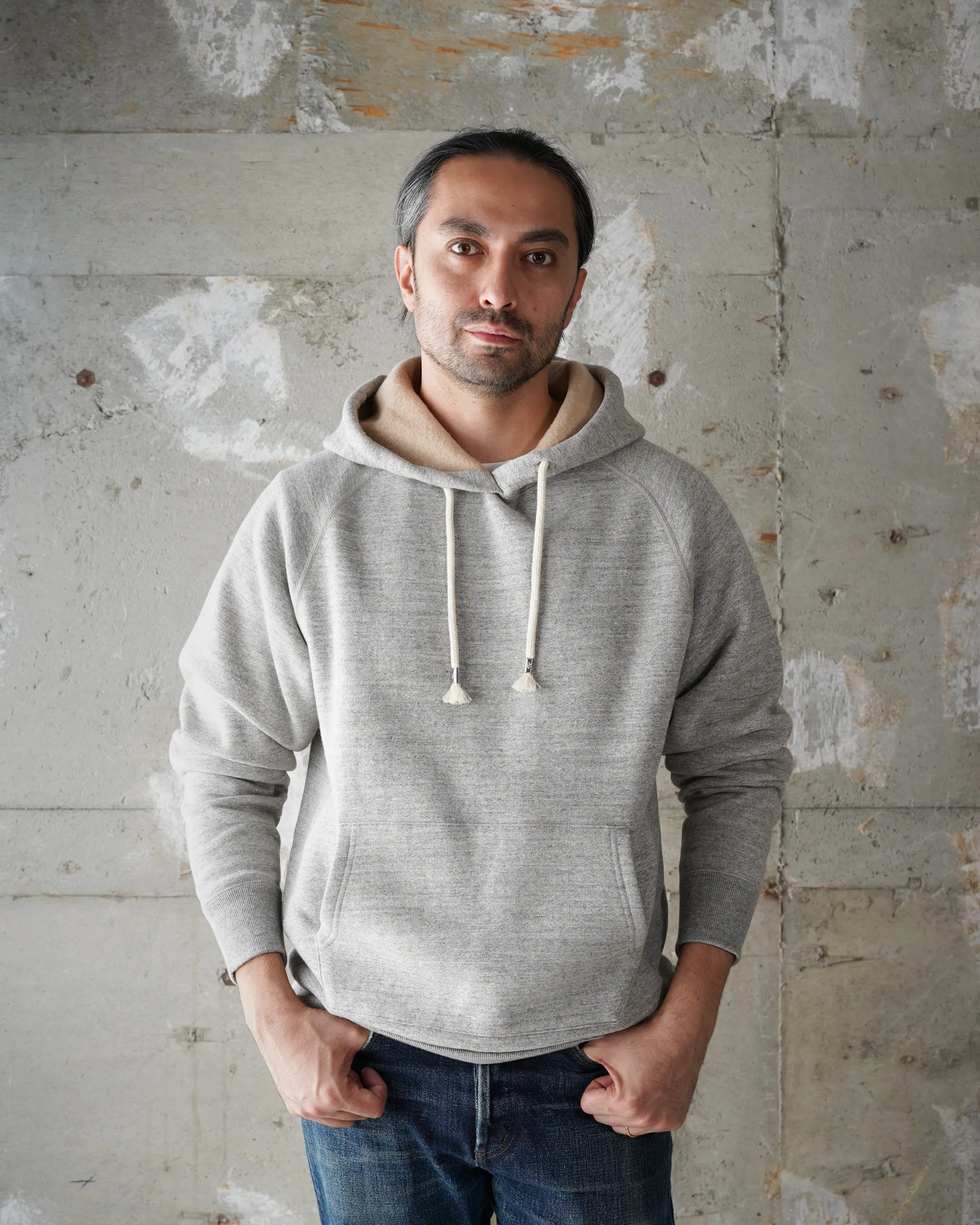 Pullover Hoodie - Fleeced Foxfibre - Heather Grey