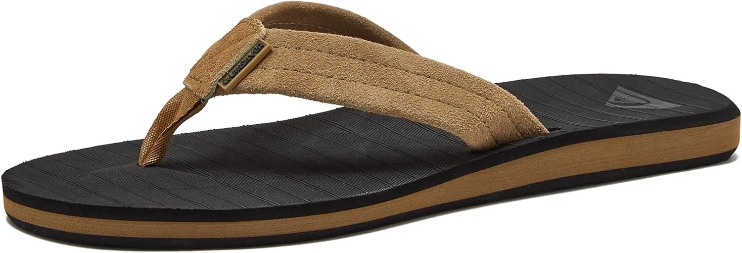 Quiksilver Men's Carver Suede 3 Point Flip Flop Athletic Sandal