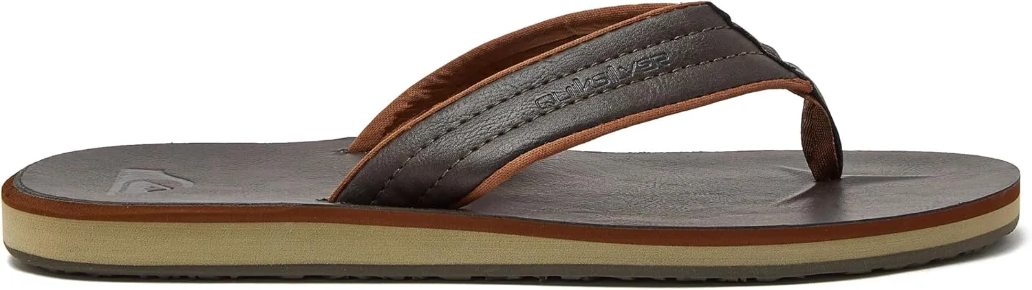 Quiksilver Men's Carver Suede 3 Point Flip Flop Athletic Sandal