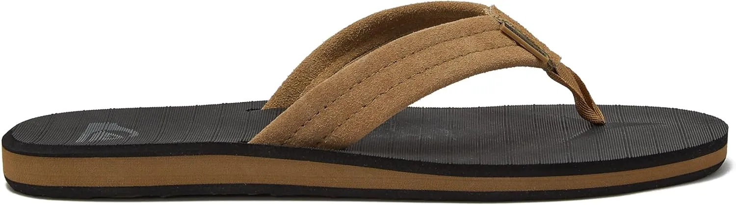 Quiksilver Men's Carver Suede 3 Point Flip Flop Athletic Sandal