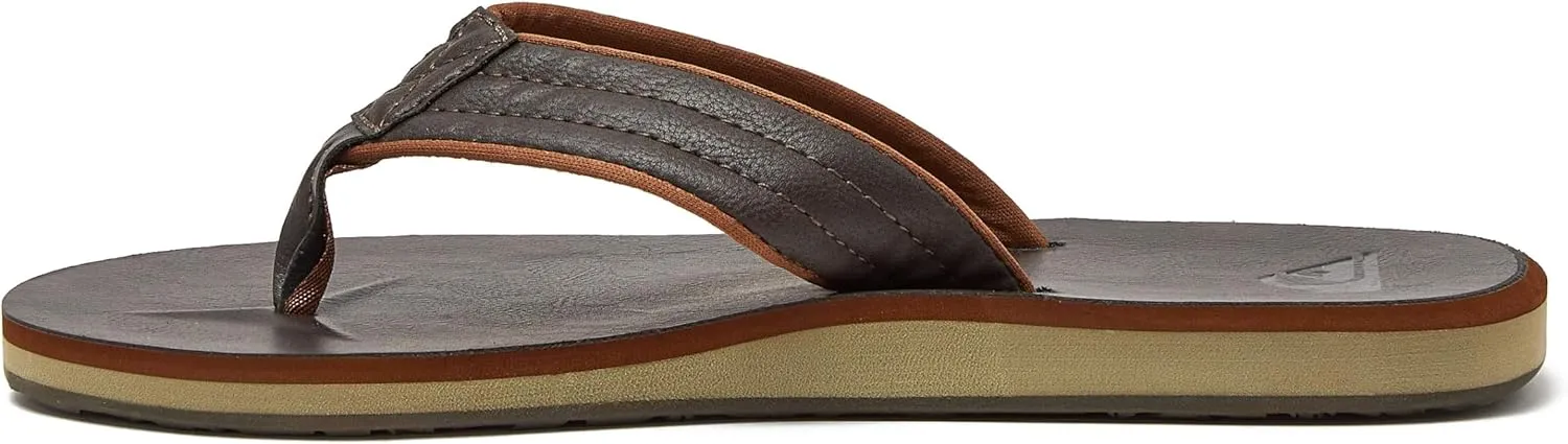 Quiksilver Men's Carver Suede 3 Point Flip Flop Athletic Sandal