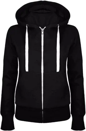 Womens Full Zip Up Hoodie Tops Casual Loose Long Sleeve Drawstring Sweatshirts Slim Fit Comfy Hoodies with Pocket