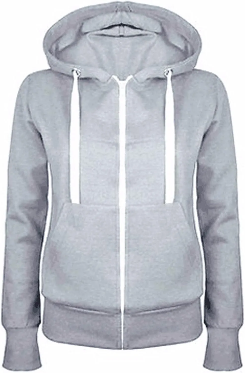 Womens Full Zip Up Hoodie Tops Casual Loose Long Sleeve Drawstring Sweatshirts Slim Fit Comfy Hoodies with Pocket