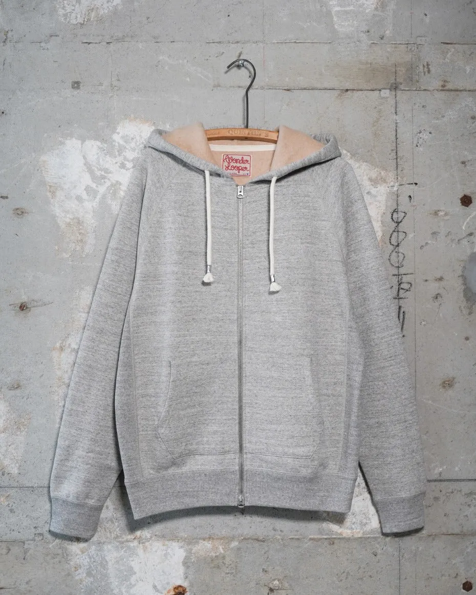 Zip Hoodie - Fleeced Foxfibre - Heather Grey